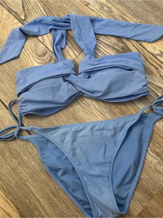 Heat Other - Light Blue Twist Halter Bikini Set - Women Swim Bikini